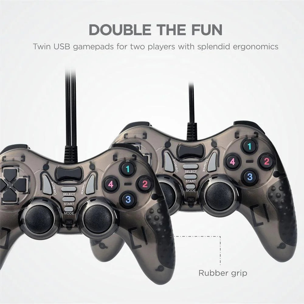 Twin dual shock usb wired gamepad joystick
