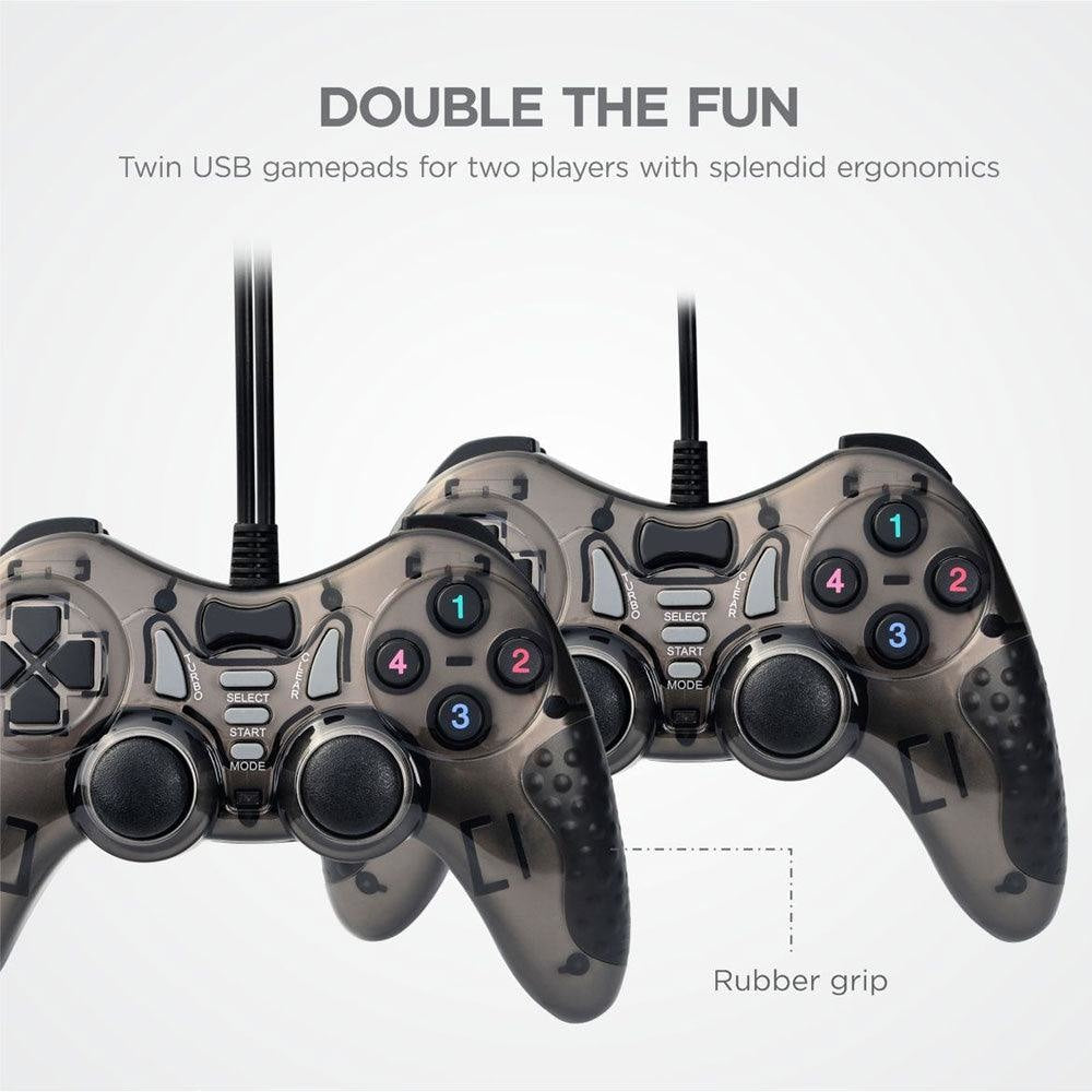 Twin dual shock usb wired gamepad joystick - Fun Touch