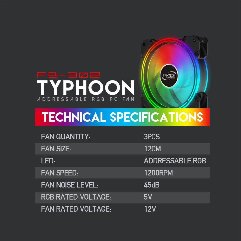 TYPHOON FB302 ADDRESSABLE RGB PC FAN Coolers & Power Supply