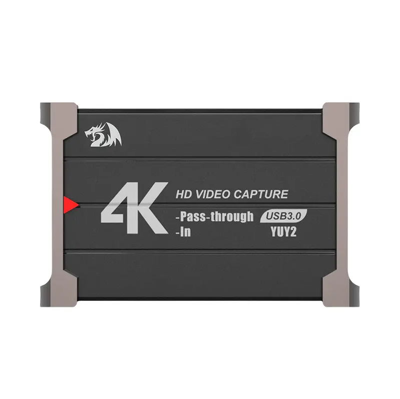 بطاقة التقاط الفيديو Redragon vc321 4k، التقاط فيديو USB 3.0 1080p 60fps، ممر HDMI 4k، بث بزمن انتقال صفري، متوافق مع ويندوز/ماك، التقاط الألعاب لأجهزة ps5 و xbox و ns و dslr و obs