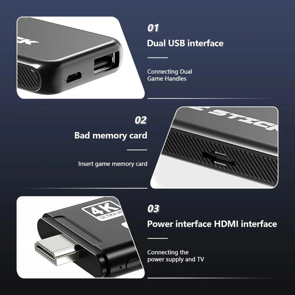 Game stick 4k pro hdmi hd video console 2.4g wireless