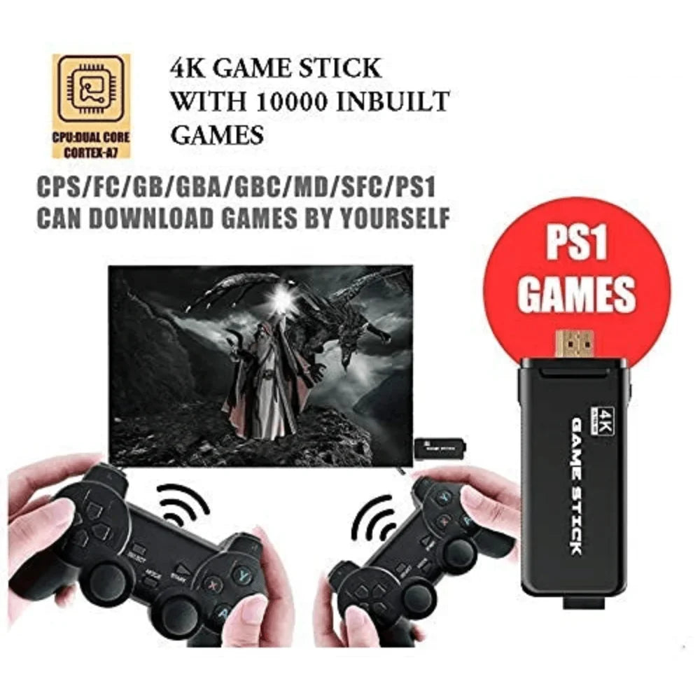 Games wireless controller gamepad 10000 in 1 game 4k ultra hd game stick