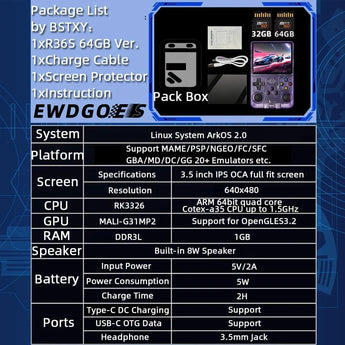 R36s handheld game console 3.5 inch ips screen retro gaming console 64g card