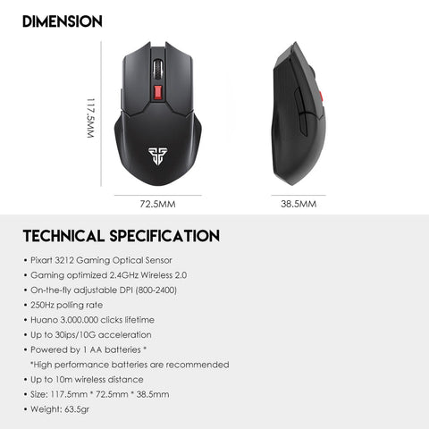 CRUISER WG11 WIRELESS 2.4GHZ PRO-GAMING MOUSE