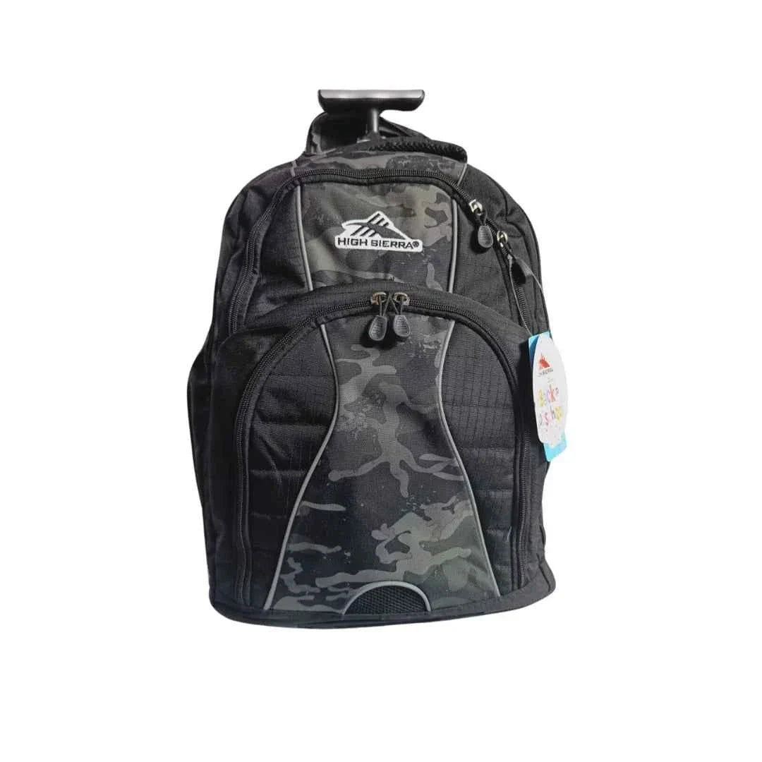 High sierra black army wheeled backpack backpacks