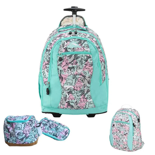 High sierra safari wheeled backpack set (4 pc) backpacks