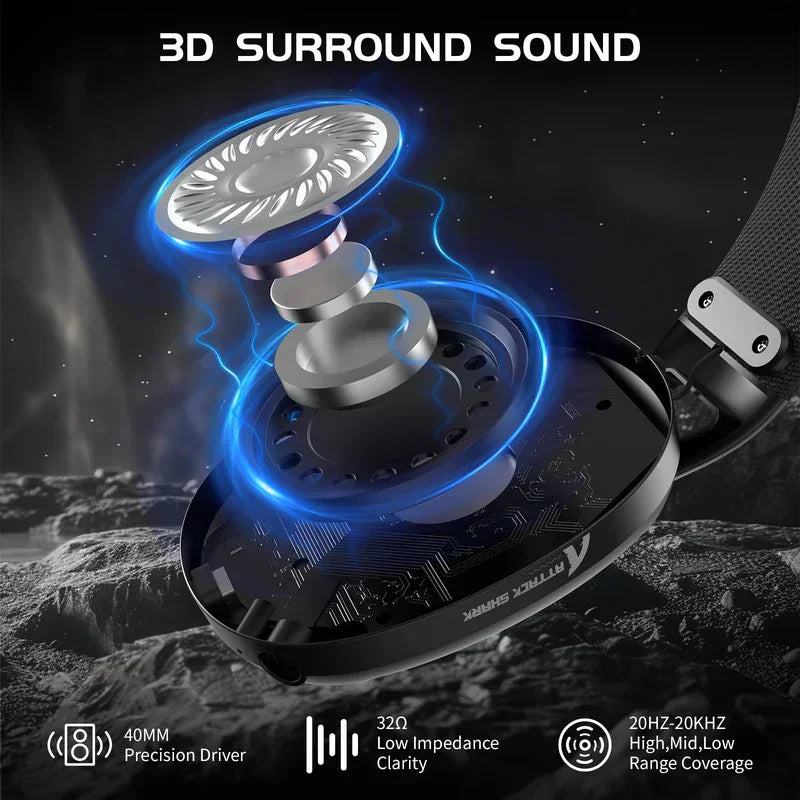 Attack shark l80 ultra-light tri-mode gaming headset headsets