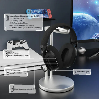Attack shark l80 ultra-light tri-mode gaming headset headsets