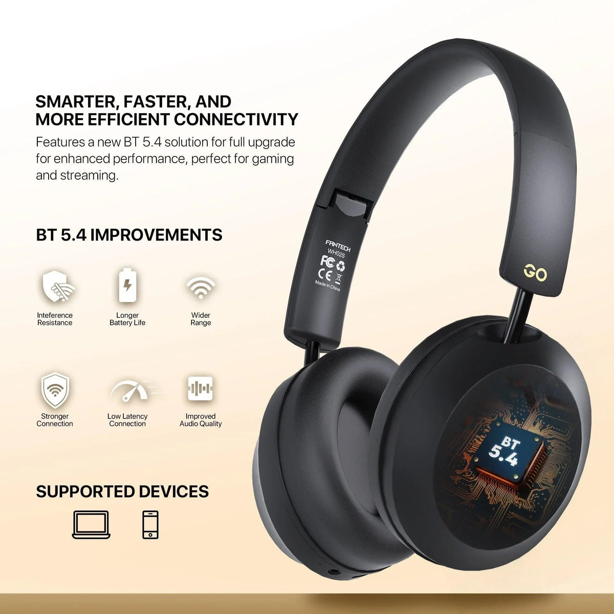Fantech wh02s go air wireless headset headphones
