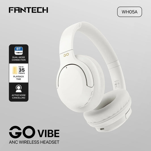 Fantech wh05a go vibe anc wireless headset baige headsets