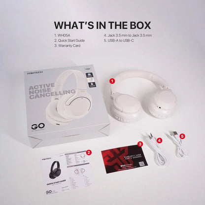 Fantech wh05a go vibe anc wireless headset baige headsets