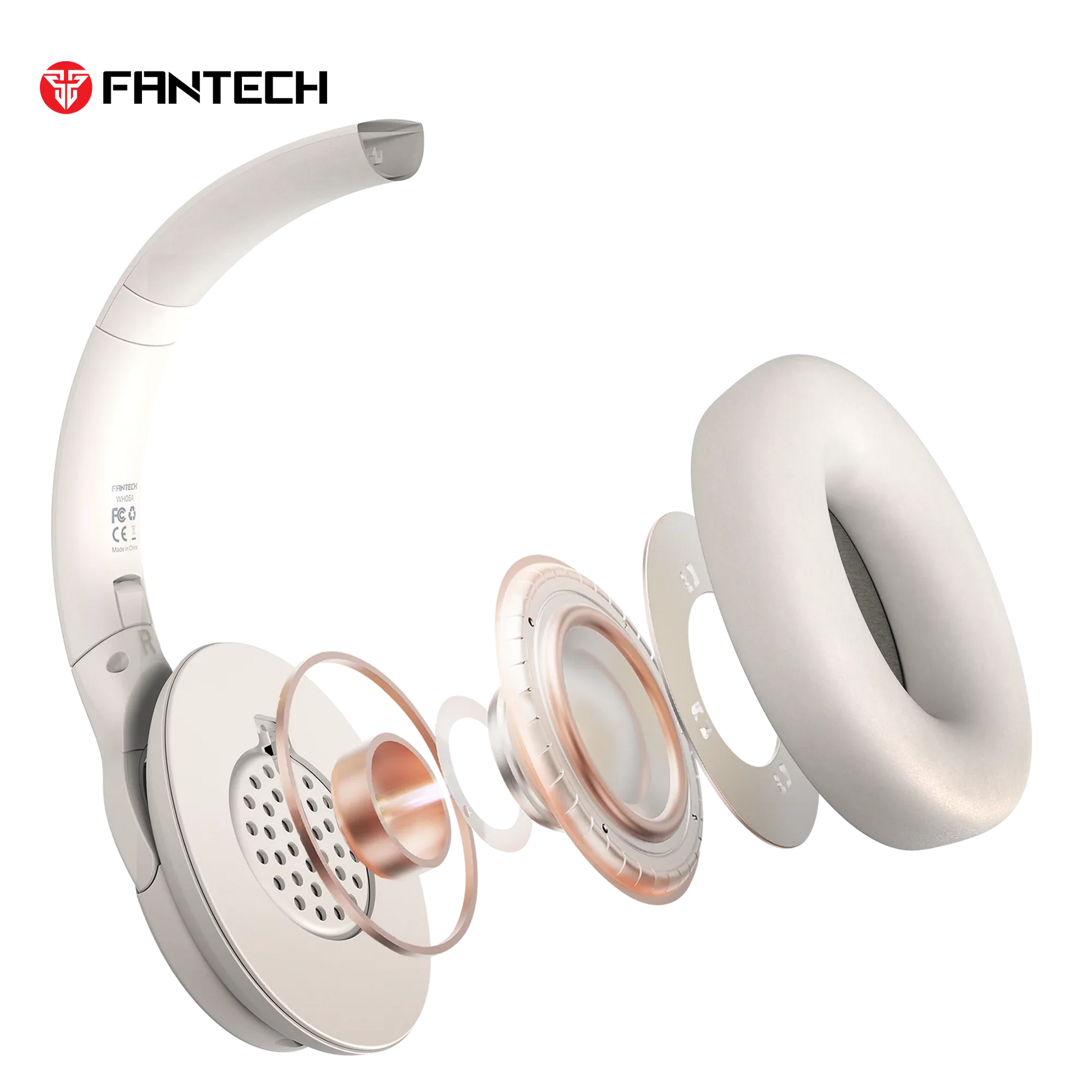 Fantech wh05a go vibe anc wireless headset baige headsets