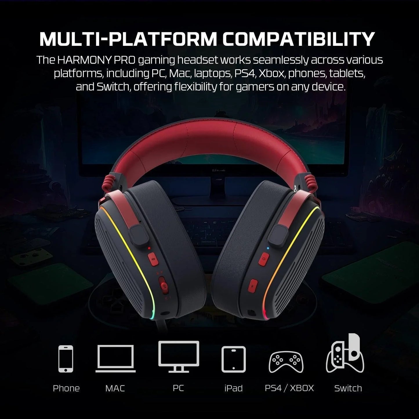 Fantech whg02p harmony pro wireless gaming headset headsets