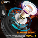 Ocg gaming headset 2.4ghz bluetooth wireless gaming headphones for ps5 ps4 pc