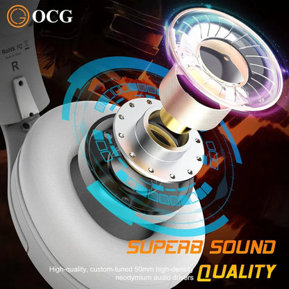 Ocg gaming headset dual wireless lossless 2.4g bluetooth gaming headphones
