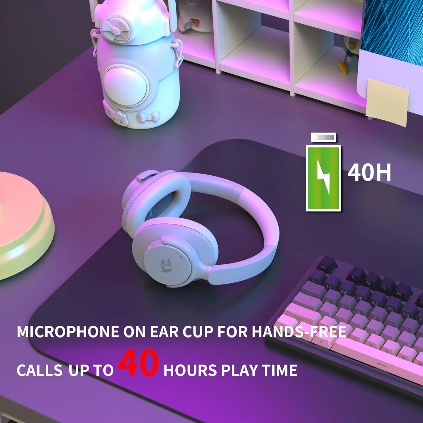Redragon h610 wireless gaming headset for pc mac ns phone - bt 5.3 with active