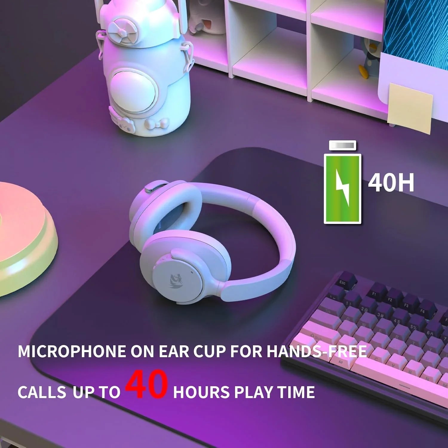 Redragon h610 wireless gaming headset for pc mac ns phone - bt 5.3 with active