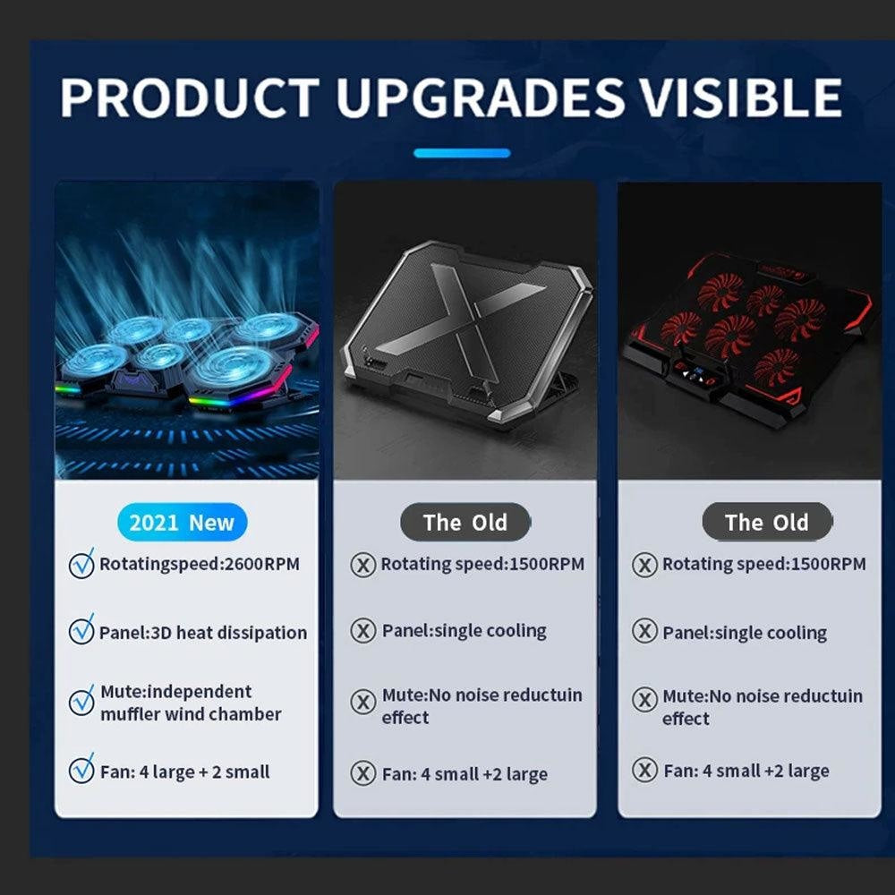 X Race Notebook Radiator Air cooler laptop Stand 6 Fans Cooling Stands