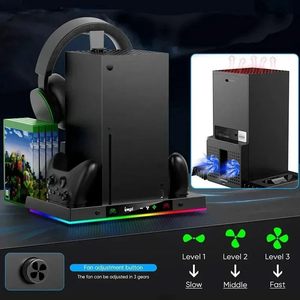 Ipega pg-xbx023s charging dock for xbox series x rgb cooling fan base game