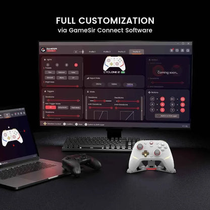 Gamesir cyclone 2 controller - wireless gaming experience with 1000hz polling rate and tmr joysticks - console