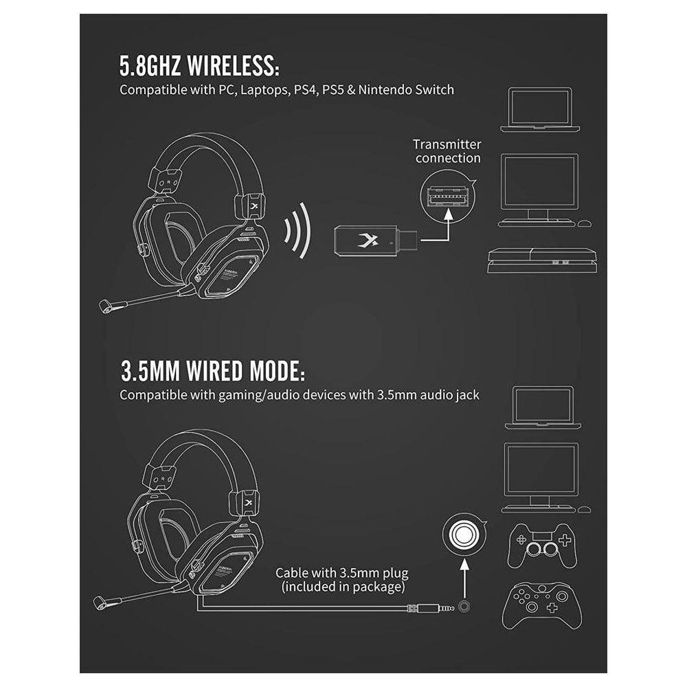 Xiberia s11 wireless gaming headset 5.8ghz - Fun Touch