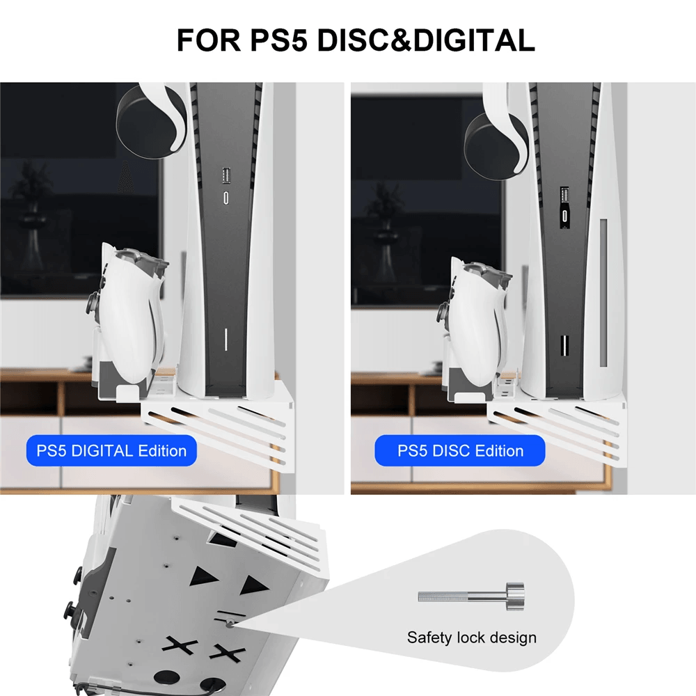 Ys-p5181 for ps5 host wall hanger base charging stand bracket for wall storage