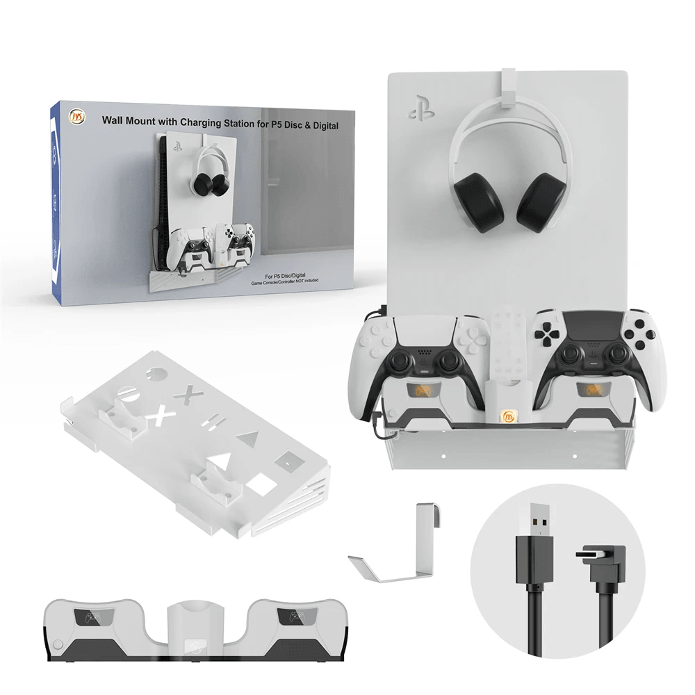 Ys-p5181 for ps5 host wall hanger base charging stand bracket for wall storage
