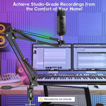 ZealSound RGB Microphone Arm Stand,Mic Arm with RGB Light Streaming