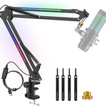 ZealSound RGB Microphone Arm Stand,Mic Arm with RGB Light Streaming