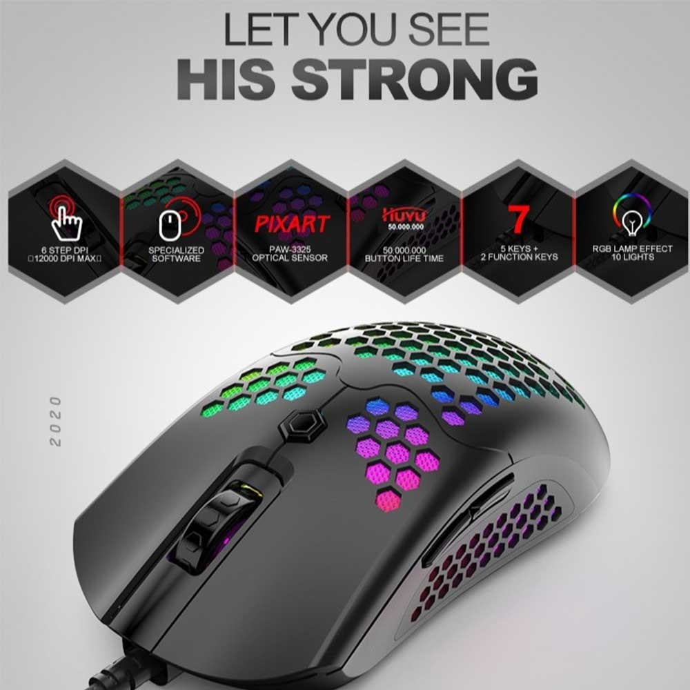 ZIYOULANG M5 RGB Lightweight Wired Gaming Mouse Mouse
