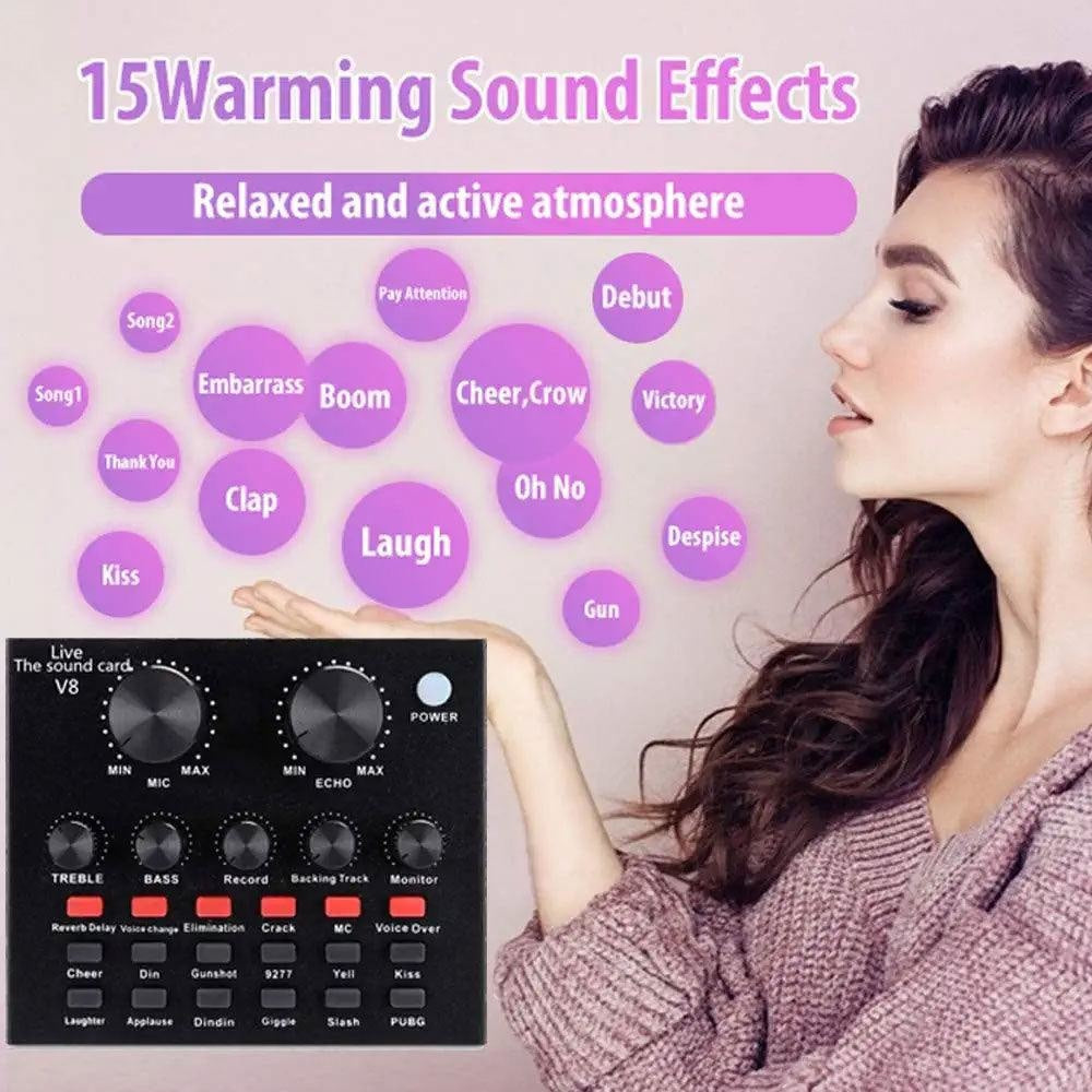 Bm-800 professional condenser microphone with v8 soundcard JOD 25
