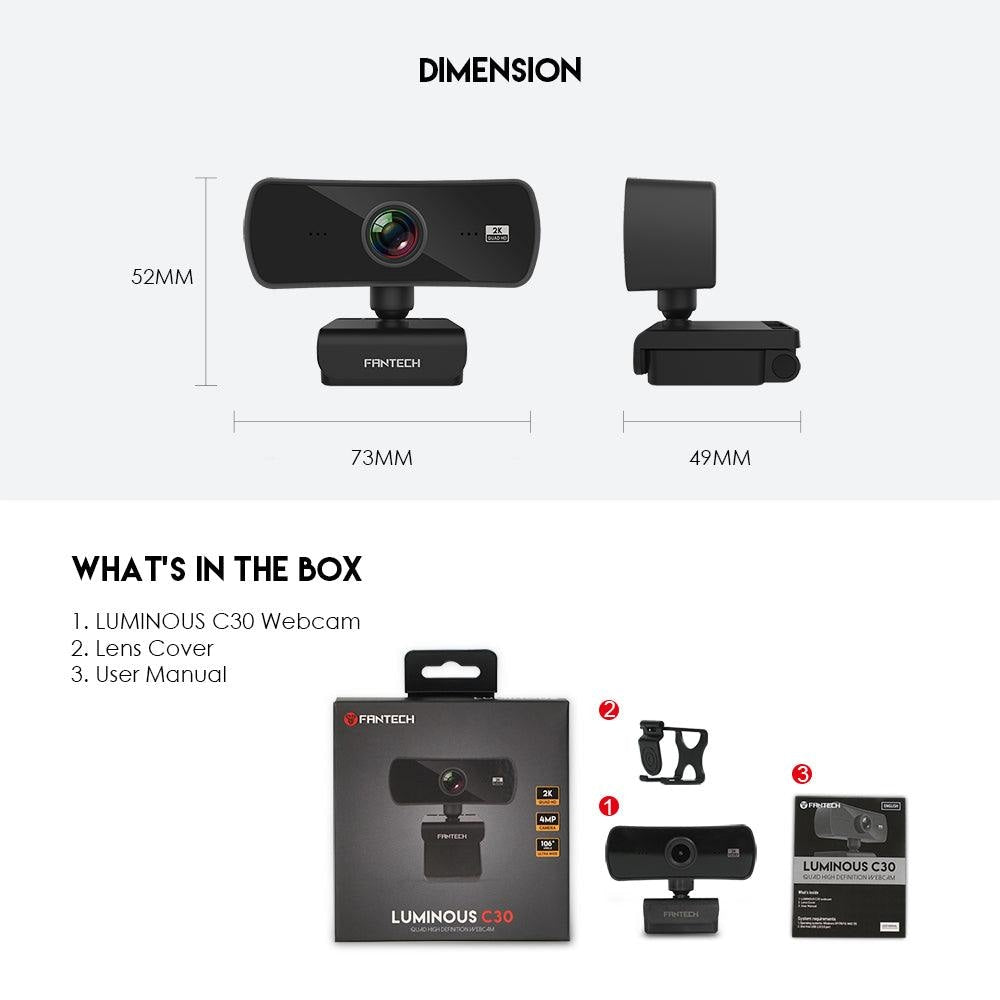 Fantech luminous c30 2k webcam JOD 20